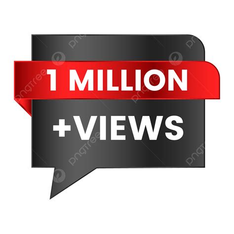 One Million Views Count Label Stock Illustration Png 1m Views One