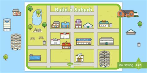 Blank Town Map Template Build A Suburb Activity