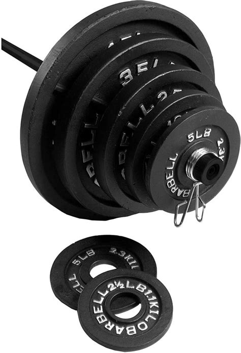 Cap Barbell 300 Lb Cast Iron Olympic Weight Set With 7 Olympic Bar