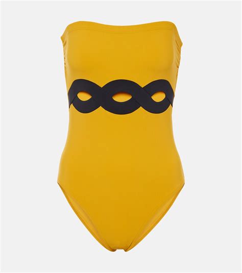 Karla Colletto Octavia Cutout Swimsuit In Yellow Lyst