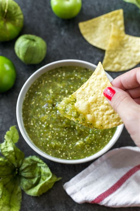 Easy Roasted Tomatillo Salsa Recipe Simply Whisked