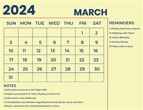 2024 Calendar March Table Katha Maurene