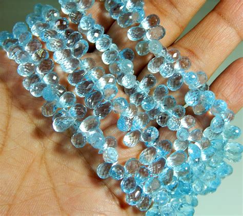 63 OFF Blue Topaz Faceted Teardrop Beads Drop Shape 10x5 To 7x5 Mm
