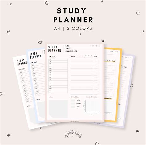 Study Planner Student Planner Study Printable Planner Study | Etsy | Exam planner, Study planner ...
