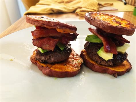 Food Pic Sweet Potato Bun Sliders With Bacon And Avocado Rpaleo