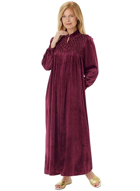 Carol Wright Ts Long Zip Front Robe At Amazon Womens Clothing Store