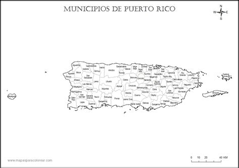 Mapa Politico De Puerto Rico En Blanco Para Imprimir