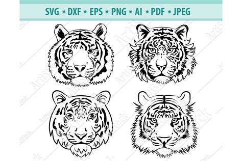 Tiger Face SVG Head Of A Tiger Clipart Cats Dxf Png Eps 810241