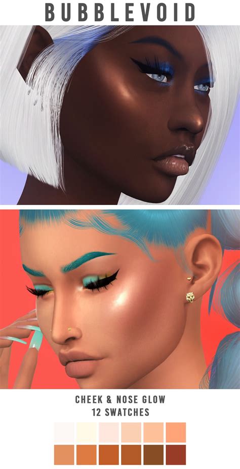 Cheek And Nose Glow Sims 4 Gameplay Sims 4 Cc Makeup The Sims 4 Skin