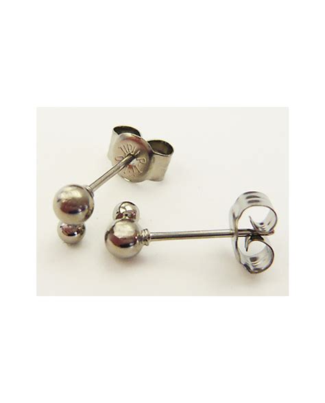 Domestic Pure Titanium Earrings Double Ball ☆ 12 Colors [horie H Tp815]