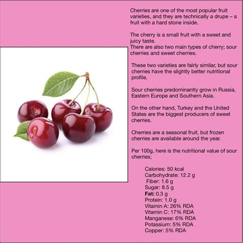 Nutritional Information Of “cherries” Daily Health Analysis