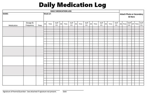 Medication Log Templates 8 Free Printable And Editable Ms