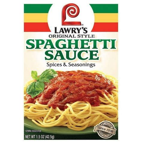 Dry Seasoning Spaghetti Sauce Original Style Lawry S Spices And Seasonings 1 5 Oz Packet Pack Of