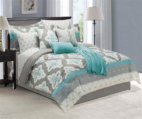 See more ideas about comforter sets, bedding sets, comforters. Living Colors Damask Tiles Gray, Teal & Cream 12-Piece ...