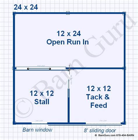Matching sheds for the sides and back add extra stalls, storage areas, a workshop, carports, hay sheds, a tractor. 1 Stall Horse Barn Plans -ONE Stall Horse Barn - Design ...