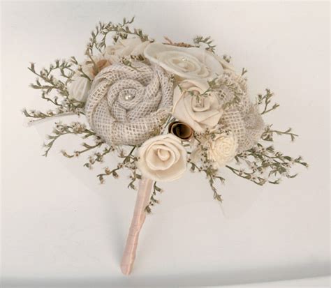 Small Rustic Cream Ivory Alternative Toss Bouquet By Thesunnybee