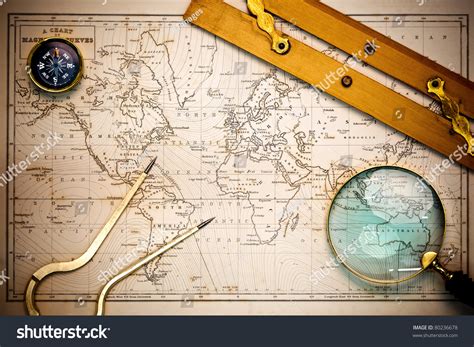 Powerpoint Template Old Fashioned Map Compass Phjknnop