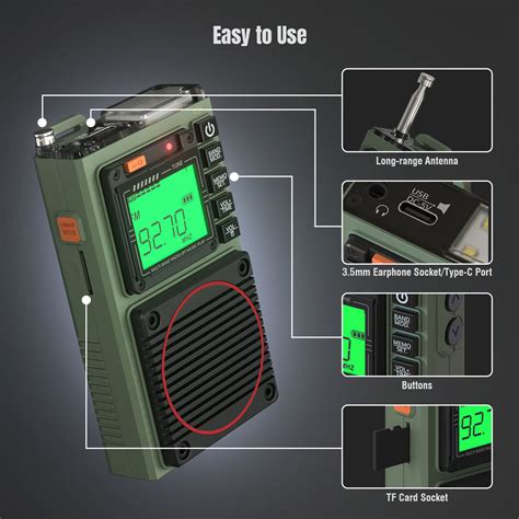 Raddy Rf75a Shortwave Radio Bluetooth 50 App Control Fm Am Vhf Sw