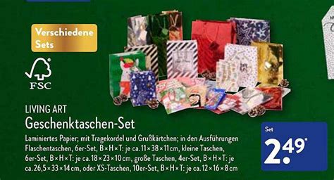 Living Art Geschenktaschen Set Angebot Bei Aldi Nord Prospekte De