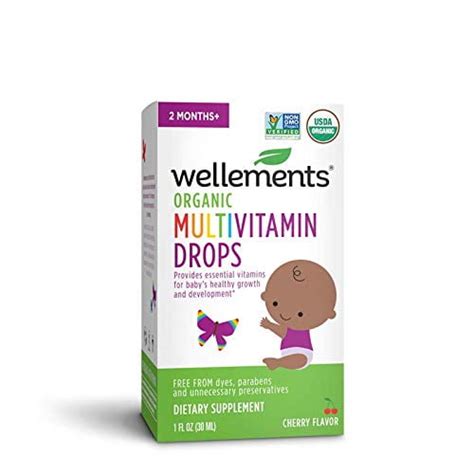 Wellements Organic Multivitamin Drops 1 Fl Oz Baby Liquid Vitamin