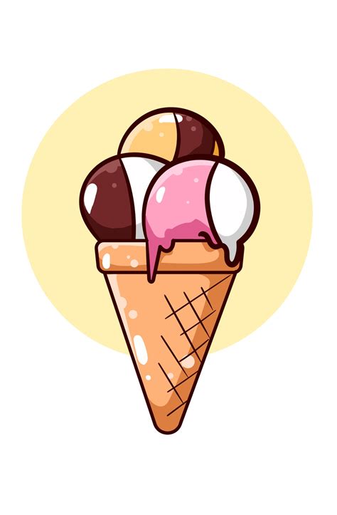 Sweet Ice Cream Icon Cartoon Illustration Vector Art At Vecteezy