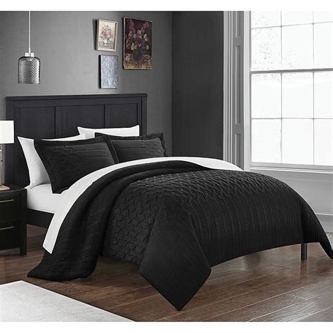 Chic Home Jazmaine 2 Piece Twin Comforter Set In Black Black Bedroom
