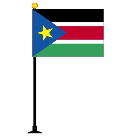 tospa 南スーダン 国旗 ミニフラッグ 旗サイズ10 5×15 7cm テトロンスエード製 ポール27cm 吸盤 のセット 日本製 世界の国旗シリーズ 401725 トスパ世界の国旗販売