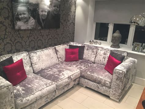 Fairfax denim velvet 90 sofa $495. living room ideas crushed velvet | Crushed velvet sofa living rooms, Crushed velvet living room ...