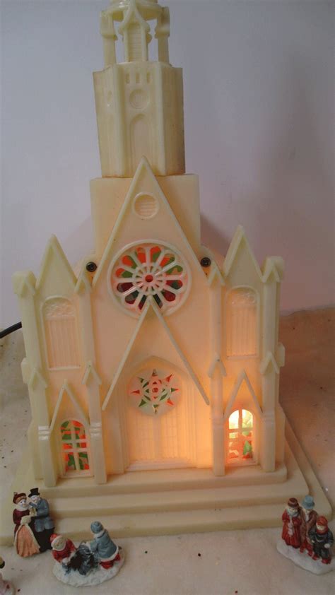 Vintage Lighted Musical Windup Christmas Church Silent Night
