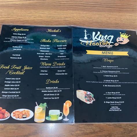 Carta De Kings Restaurant Middle Eastern Cuisine Winnipeg