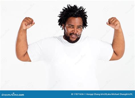 Funny Overweight Man Stock Photo Image Of Happy Afro 17871636