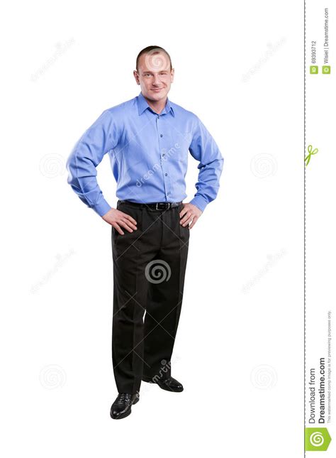 Full Body Portrait Of Happy Smiling Business Man Isolated Stock Photo