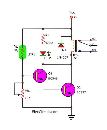 Simple Light Activated Relay Circuit With Pcb