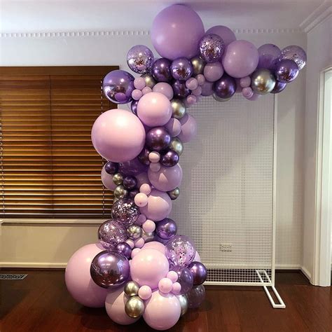 134pcs Purple Macaron Balloons Purple Metallic Balloons Silver Etsy In 2021 Lavender