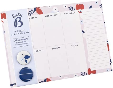 Busy B 7475 Weekly Planner Pad With 52 Tear Off Sheets Uk