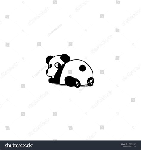 Cute Panda Lying Down Looking Back Stock Vector Royalty Free