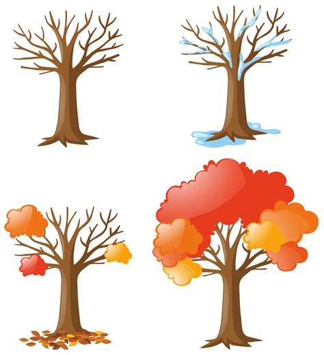 Tree In Different Seasons 369986 Vector Art At Vecteezy