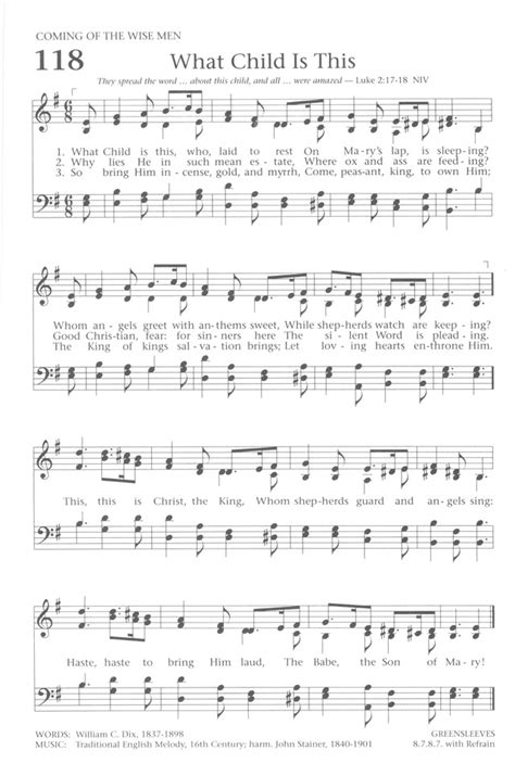 Baptist Hymnal 1991 118 What Child Is This Who Laid To Rest