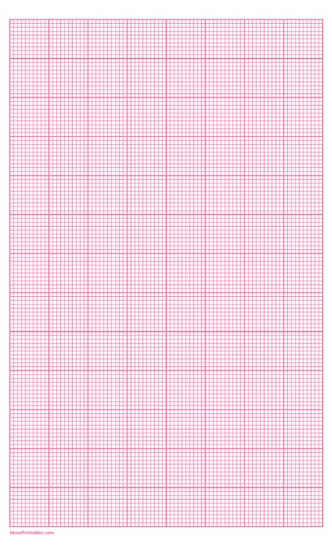 Printable 10 Squares Per Inch Pink Graph Paper For Legal Paper