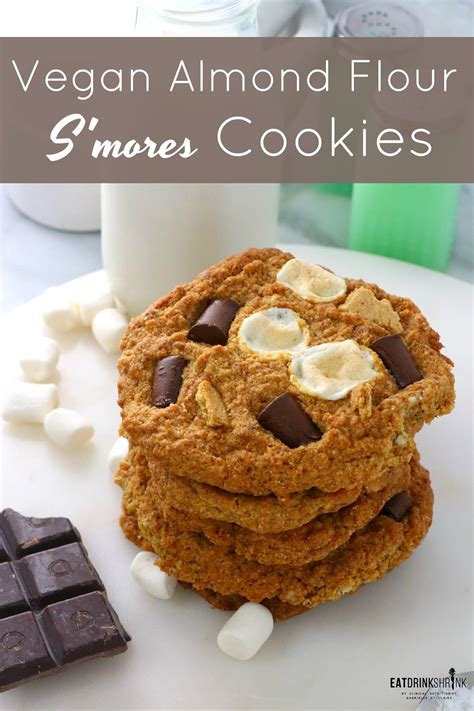 She would pull over two kitchen chairs for my sister and me to stand on so we could reach the countertop and get our hands in the flour. Vegan Almond Flour S'mores Cookies - Eat. Drink. Shrink.