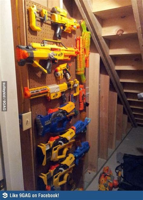 Here are ideas for nerf storage and organization, for both large and small collections of blasters, as well as foam accessories. Wall Gun Rack Ideas - WoodWorking Projects & Plans