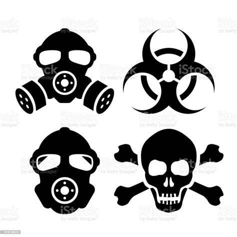 Gas Mask And Toxic Danger Vector Icons Stock Illustration Download