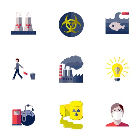 Pollution Icons Set 452847 Vector Art At Vecteezy