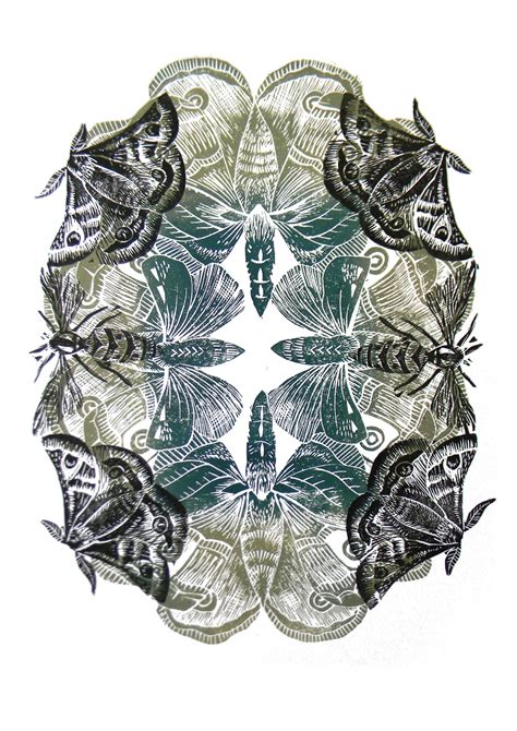 Mangle Prints Moth Lino Cut Prints