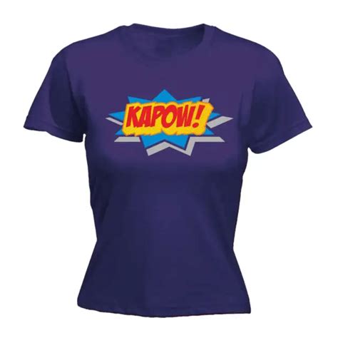 Womens Funny T Shirt Kapow Comic Superhero Birthday Tee Novelty Tshirt