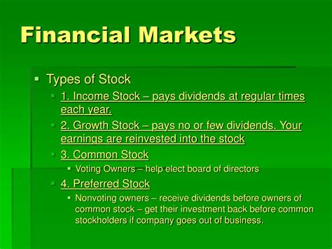 Ppt Financial Markets Powerpoint Presentation Free Download Id1127846
