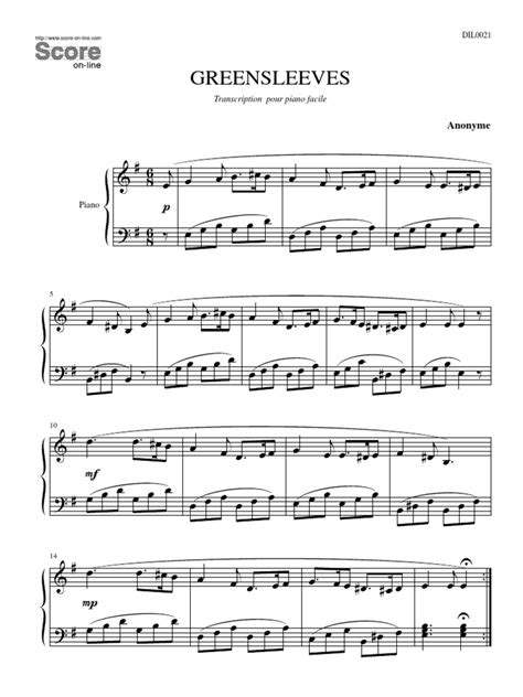 Sheet music sales from europe 34 scores found for greensleeves all instrumentations piano solo (77) guitar (30) piano, vocal and guitar (27) concert band (24) guitar notes and tablatures (18) flute (14) piano, voice (13) clarinet (12) violin (12) 1 piano, 4 hands (11) accordion (10) string orchestra (8) brass ensemble (8) flute and piano (8. Greensleeves (Sheet Music - Piano)