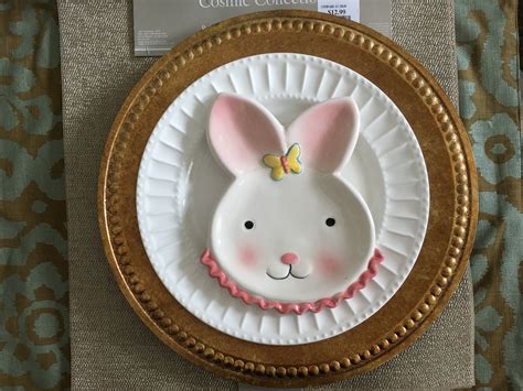 Dishes Bunny Plate Easter Bunny Plate Easter Place Setting Ceramic