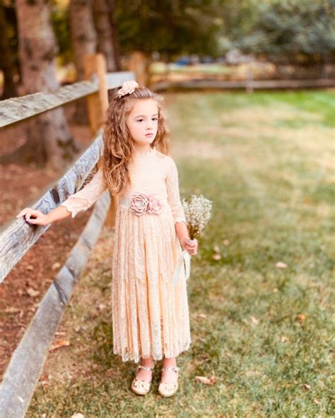 Flower Girl Dressbohemian Flower Girl Dressrustic Flower Etsy