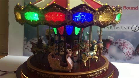 Mr Christmas Marquee Deluxe Carousel Model151821 Youtube